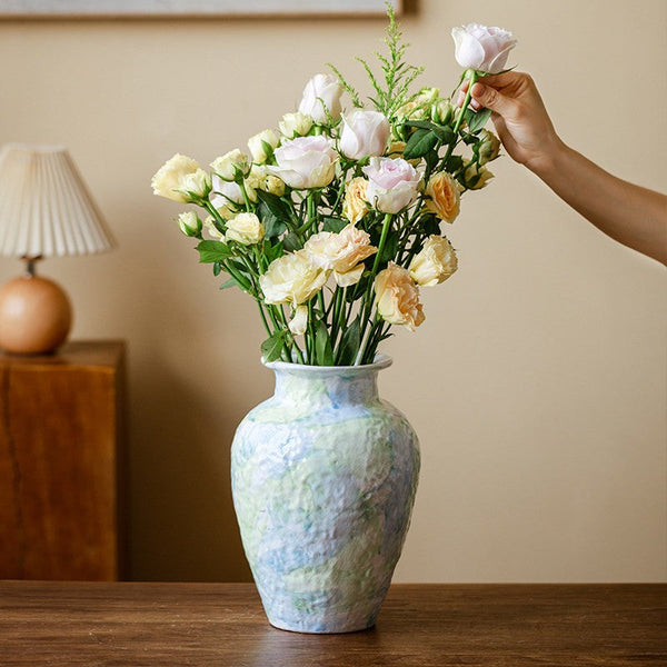 Modern Porcelain Flower Vases, Handmade Water Holding Flower Vases, Centerpiece on Dining Table, Ceramic Bouquet Vases, Flower Vases on Table-Silvia Home Craft