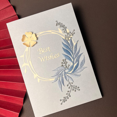 Best Wishes Embroidery Greeting Cards, Beautiful Greeting Cards to Friends, Creative Birthday Greeting Card, Original Handmade Embroidery Greeting Cards-Silvia Home Craft