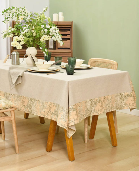 Modern Tablecloth for Kitchen, Cotton and Linen Rectangle Table Covers for Dining Room Table, Square Tablecloth for Coffee Table-Silvia Home Craft