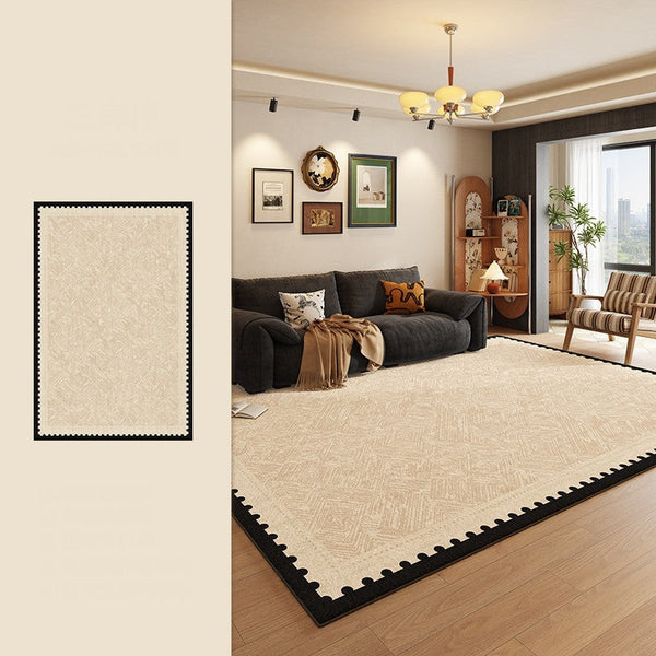 Modern Rugs for Dining Room, Mid Century Modern Rugs Next to Bed, Contemporary Rugs for Bedroom, Cream Modern Carpets for Living Room-Silvia Home Craft