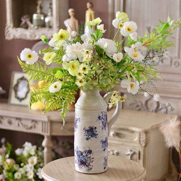 Beautiful Spring Flower Arrangement for Home Decoration, Real Touch Artificial Floral for Living Room, Table Centerpiece, Large Bunch of Romantic Flowers-Silvia Home Craft