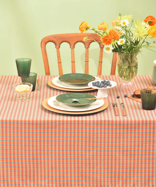 Rectangle Table Covers for Dining Room Table, Square Tablecloth for Coffee Table, Cotton Chequer Rectangular Tablecloth for Kitchen, Table Cloth-Silvia Home Craft