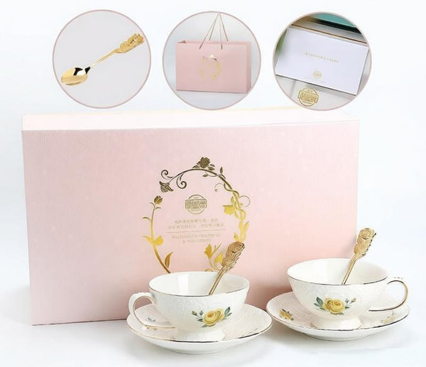 Ceramic Tea Cup with Saucer, Tea Cup Set, Vintage Tea Cup Set, Modern Ceramic Cups, European Tea Cup Set, Porcelain Tea Cups, Floral Tea Cup Set, Classic British Tea Cups, Elegant Tea Cup With Saucer-Silvia Home Craft