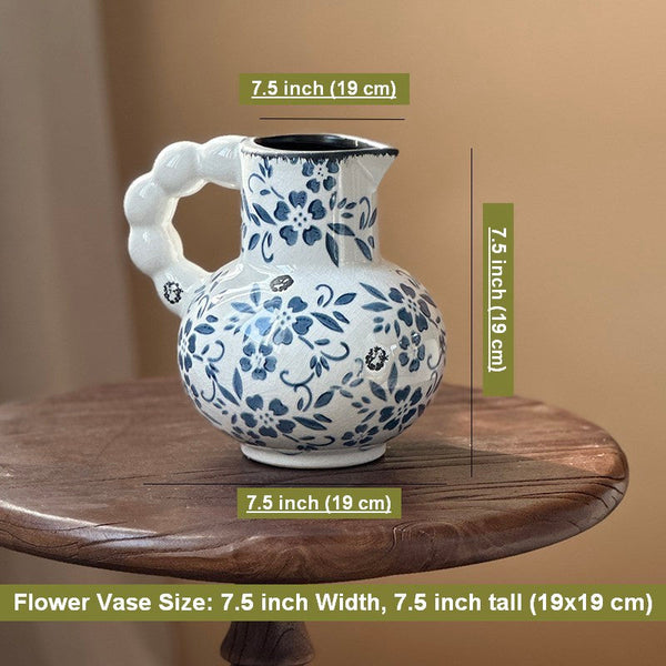 Handmade Water Holding Flower Vases, Rustic Porcelain Flower Vases, Ceramic Bud Vases, Small Flower Vases on Table-Silvia Home Craft