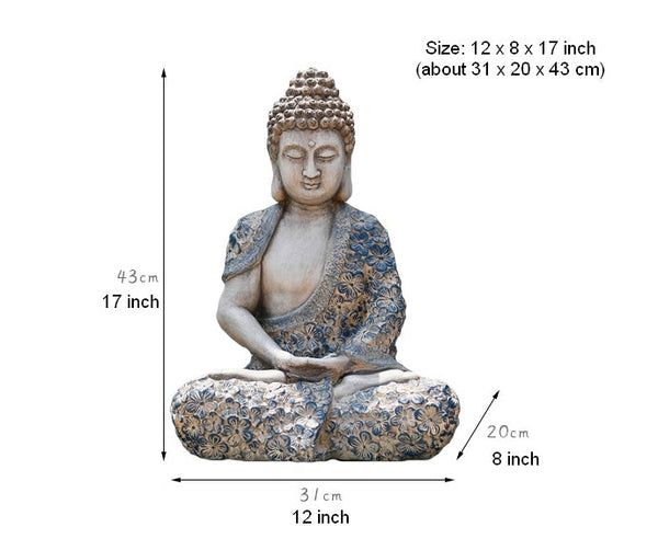 Buddha Statue, Sitting Buddha Statue, Large Figure Statue for Garden Ornament, Villa Courtyard Decor, Outdoor Decoration Ideas, Garden Decor Ideas-Silvia Home Craft