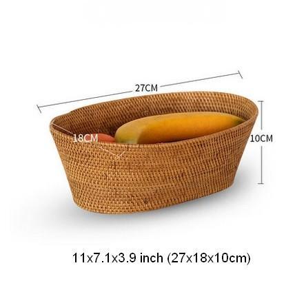 Natural Fiber Baskets, Small Storage Basket for Kitchen, Indonesia Woven Storage Basket, Rattan Storage Basket for Dining Room-Silvia Home Craft