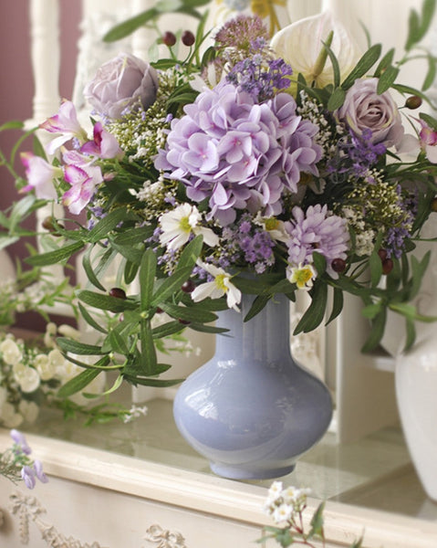 Large Bunch of Purple Romantic Flowers, Real Touch Artificial Floral for Living Room, Beautiful Spring Flower Arrangement for Home Decoration, Table Centerpiece-Silvia Home Craft