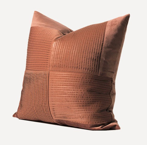 Large Modern Sofa Pillows, Decorative Modern Pillows for Couch, Brick Red Modern Pillows for Living Room, Contemporary Throw Pillows-Silvia Home Craft