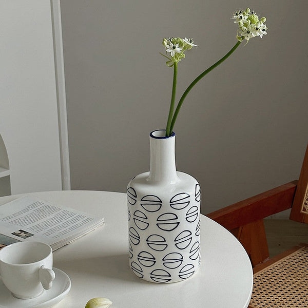 Modern Porcelain Flower Vases, Water Holding Flower Vases, Ceramic Bud Vases, Centerpiece for Dining Table, Small Flower Vases on Table-Silvia Home Craft