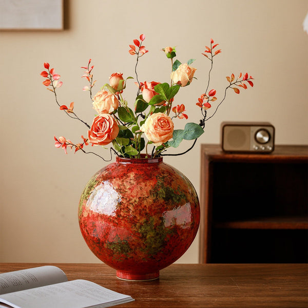 Large Pottery Flower Vases, Handmade Water Holding Flower Vases, Modern Bouquet Flower Vases, Centerpiece on Dining Table, Flower Vase on Table-Silvia Home Craft