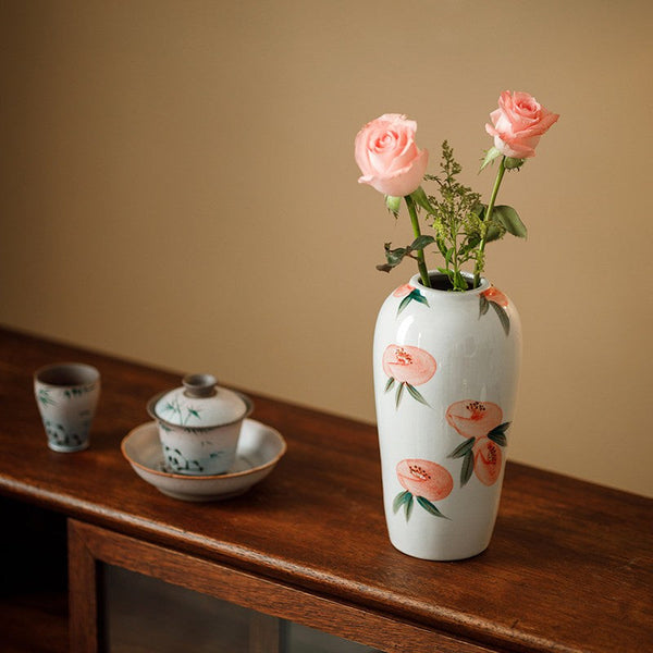 Handmade Water Holding Flower Vases, Modern Flower Vase Centerpiece on Table, Porcelain Flower Vases, Ceramic Bouquet Vases-Silvia Home Craft