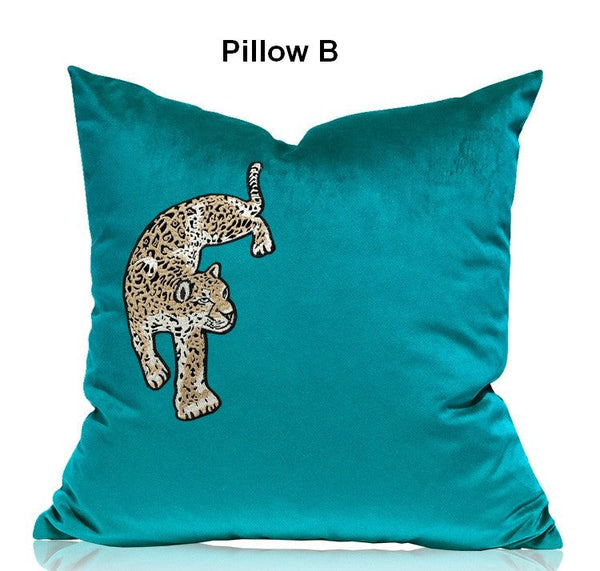 Decorative Pillows for Living Roomï¼?Contemporary Throw Pillows, Cheetah Decorative Cushion, Modern Sofa Pillows-Silvia Home Craft