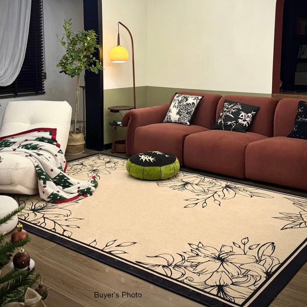 Geometric Contemporary Rugs Next to Bed, Modern Rugs for Dining Room, Contemporary Modern Rugs, Mid Century Area Rugs for Living Room-Silvia Home Craft