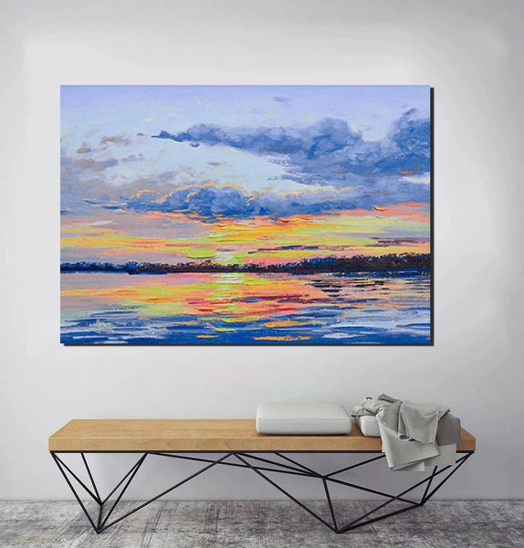 Abstract Landscape Paintings, Heavy Texture Painting, Hand Painted Wall Art, Contemporary Wall Art Paintings, Simple Modern Paintings for Living Room-Silvia Home Craft