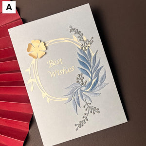 Best Wishes Embroidery Greeting Cards, Beautiful Greeting Cards to Friends, Creative Birthday Greeting Card, Original Handmade Embroidery Greeting Cards-Silvia Home Craft