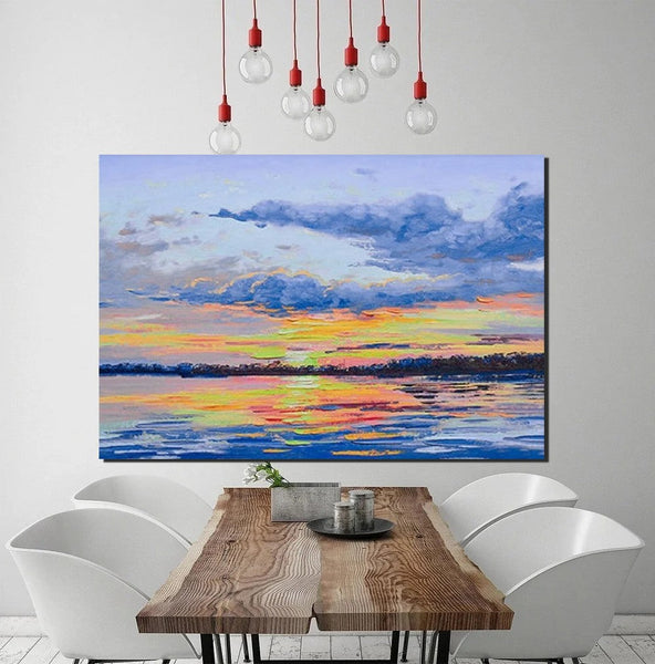 Abstract Landscape Paintings, Heavy Texture Painting, Hand Painted Wall Art, Contemporary Wall Art Paintings, Simple Modern Paintings for Living Room-Silvia Home Craft