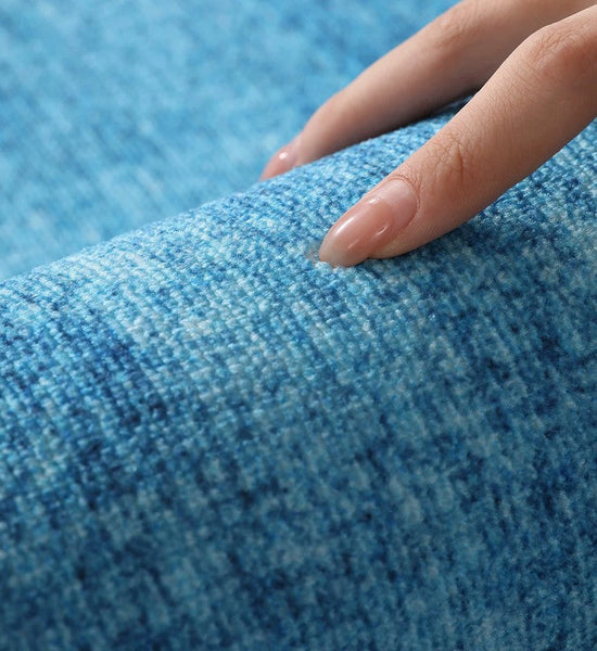 Unique Modern Rugs for Living Room, Geometric Round Rugs for Dining Room, Blue Contemporary Modern Area Rugs for Bedroom, Circular Modern Rugs for Apartments-Silvia Home Craft