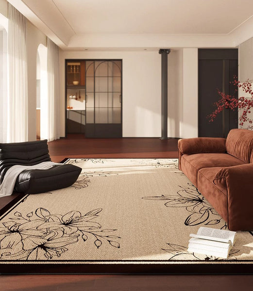 Geometric Contemporary Rugs Next to Bed, Modern Rugs for Dining Room, Contemporary Modern Rugs, Mid Century Area Rugs for Living Room-Silvia Home Craft