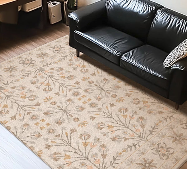 Modern Rugs for Living Room, Flower Pattern Modern Rugs for Farmhouse, Bedroom Modern Rugs, Modern Rugs for Dining Room-Silvia Home Craft