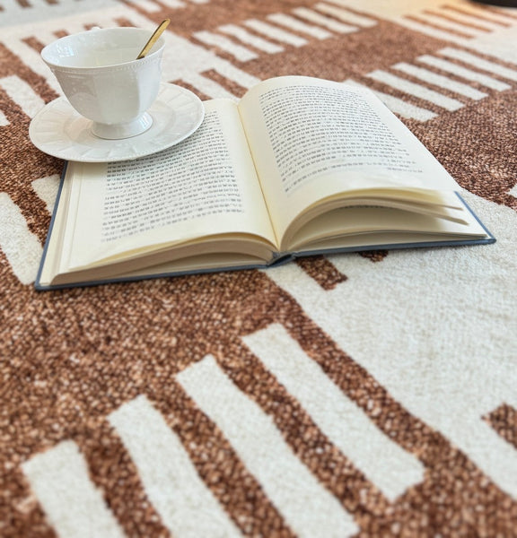 Modern Rugs under Dining Room Table, Mid Century Geometric Carpets, Abstract Modern Rugs for Living Room, Contemporary Modern Rugs Next to Bed-Silvia Home Craft
