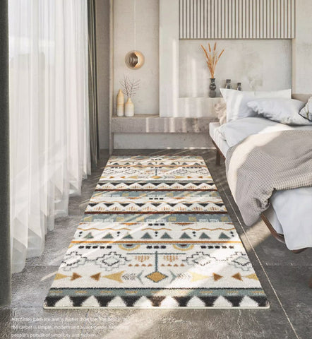 Simple Geometric Runner Rugs for Hallway, Contemporary Runner Rugs Next to Bed, Modern Runner Rugs for Entryway, Modern Rugs for Dining Room-Silvia Home Craft