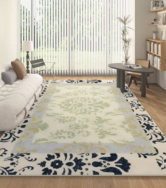 Entryway Modern Runner Rugs, Soft Contemporary Area Rugs Next to Bed, Abstract Area Rugs for Living Room, Modern Rugs for Dining Room-Silvia Home Craft