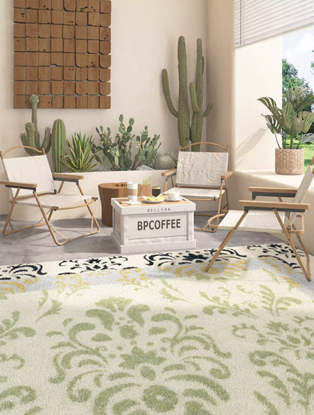 Entryway Modern Runner Rugs, Soft Contemporary Area Rugs Next to Bed, Abstract Area Rugs for Living Room, Modern Rugs for Dining Room-Silvia Home Craft