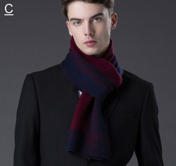 Wool Scarf for Gentleman, Thick Wool Scarf, Men's Winter Scarf, Men's Wool Scarf Winter, Fashion Scarf, Formal Men Scarf Styles, Business Casual Scarf Men-Silvia Home Craft