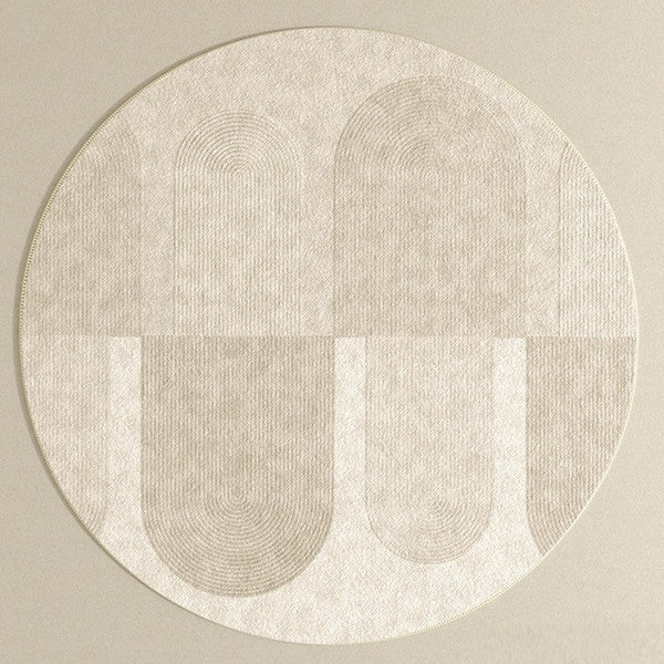 Contemporary Area Rugs, Abstract Modern Area Rugs under Coffee Table, Round Area Rugs, Modern Rugs in Bedroom, Dining Room Area Rug-Silvia Home Craft