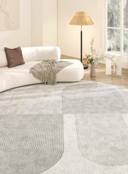 Modern Floor Carpets under Dining Room Table, Large Geometric Modern Rugs in Bedroom, Contemporary Abstract Rugs for Living Room-Silvia Home Craft