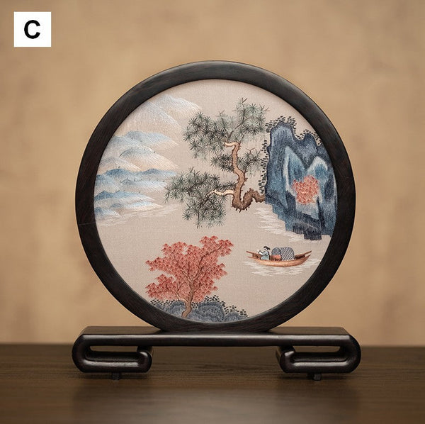 Traditional Chinese Suzhou Embroidery Ornament, Premium Souvenir, Exclusive Business Present Panda Embroidered Decor, Unique Birthday Gift-Silvia Home Craft