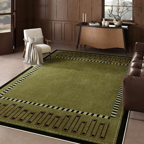 Large Modern Rugs in Living Room, Green Contemporary Rugs for Bedroom, Mid Century Modern Rugs under Sofa, Dining Room Floor Carpets-Silvia Home Craft