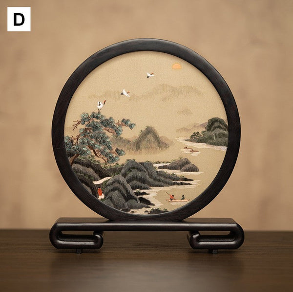Traditional Chinese Suzhou Embroidery Ornament, Premium Souvenir, Exclusive Business Present Panda Embroidered Decor, Unique Birthday Gift-Silvia Home Craft