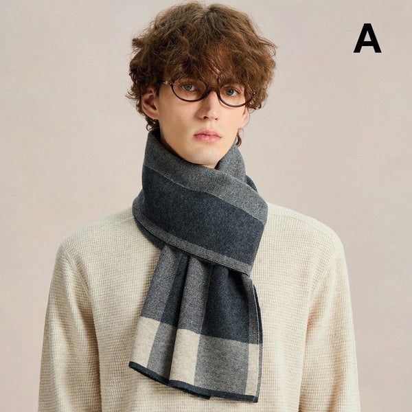 Casual Scarf for Men, Men's Winter Soft Wool Scarves, Men's Wool Scarf Winter, Formal Men Scarf Styles, Men's Winter Scarf, Business Wool Scarf for Gentleman-Silvia Home Craft