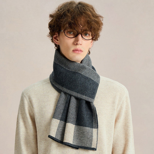 Wool Scarf Winter, Formal Men Scarf Styles, Casual Scarf for Men, Men's Winter Soft Wool Scarves, Men's Winter Scarf, Business Wool Scarf for Gentleman-Silvia Home Craft