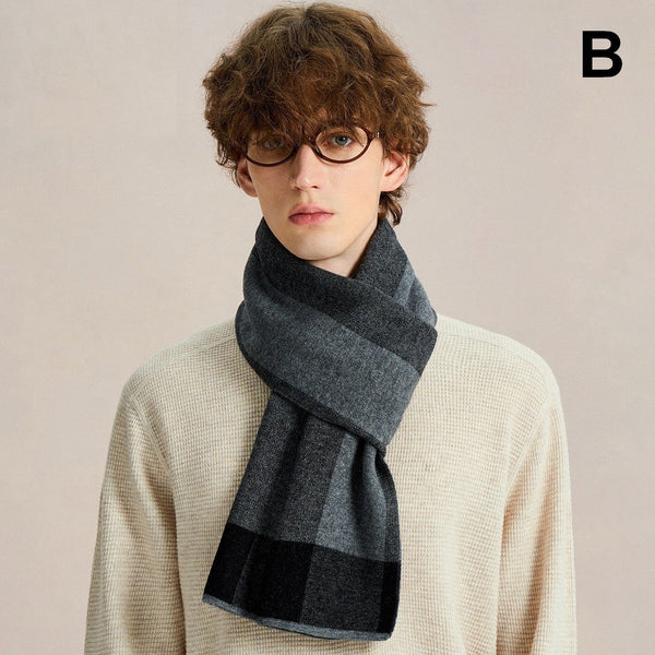 Casual Scarf for Men, Men's Winter Soft Wool Scarves, Men's Wool Scarf Winter, Formal Men Scarf Styles, Men's Winter Scarf, Business Wool Scarf for Gentleman-Silvia Home Craft