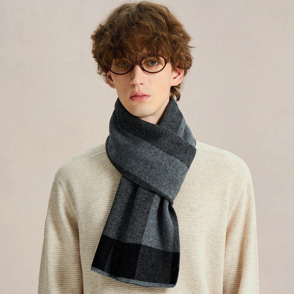 Casual Scarf for Men, Men's Winter Soft Wool Scarves, Men's Wool Scarf Winter, Formal Men Scarf Styles, Men's Winter Scarf, Business Wool Scarf for Gentleman-Silvia Home Craft