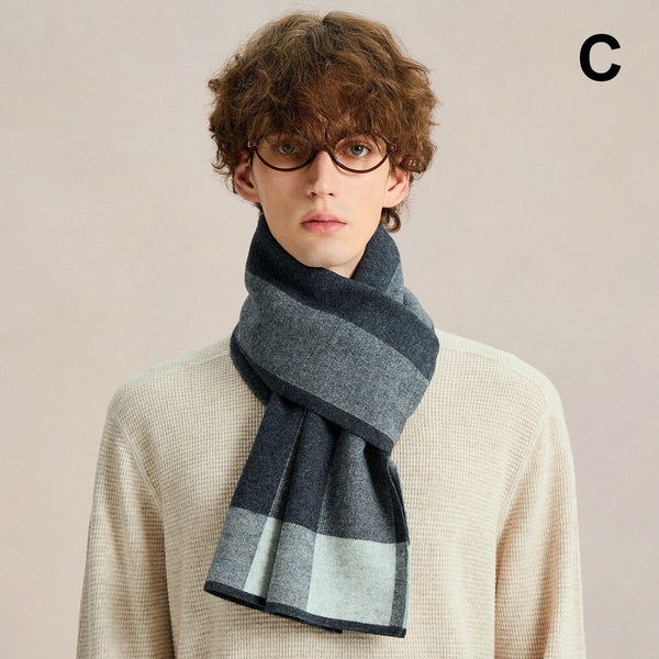 Wool Scarf Winter, Formal Men Scarf Styles, Casual Scarf for Men, Men's Winter Soft Wool Scarves, Men's Winter Scarf, Business Wool Scarf for Gentleman-Silvia Home Craft