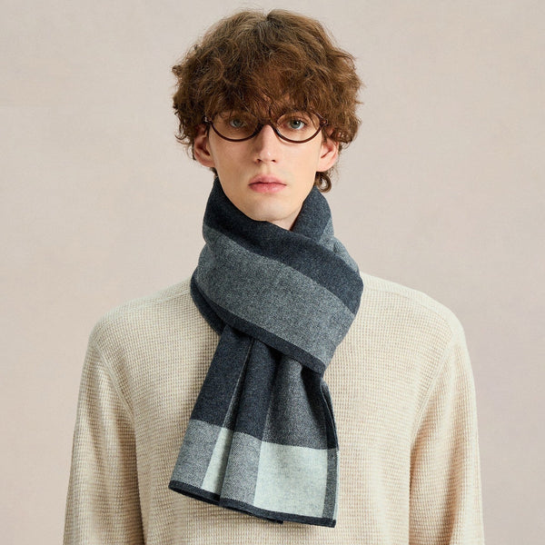 Men's Winter Soft Wool Scarves, Men's Wool Scarf Winter, Formal Men Scarf Styles, Casual Scarf for Men, Men's Winter Scarf, Business Wool Scarf for Gentleman-Silvia Home Craft