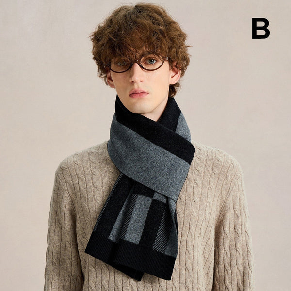 Formal Men Scarf Styles, Men's Winter Soft Wool Scarves, Business Wool Scarf for Gentleman, Men's Winter Scarf, Casual Scarf for Men, Men's Wool Scarf Winter-Silvia Home Craft