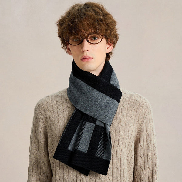 Men's Winter Soft Wool Scarves, Business Wool Scarf for Gentleman, Formal Men Scarf Styles, Men's Winter Scarf, Casual Scarf for Men, Men's Wool Scarf Winter-Silvia Home Craft