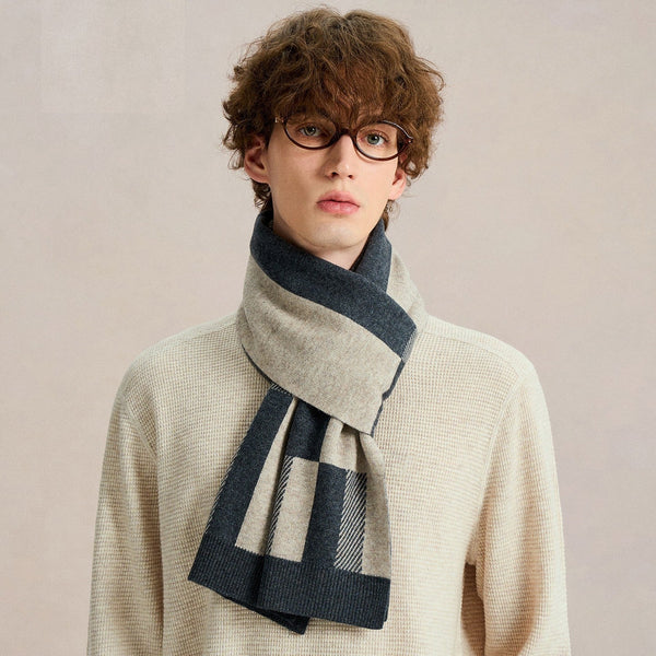 Business Wool Scarf for Gentleman, Formal Men Scarf Styles, Men's Winter Soft Wool Scarves, Men's Winter Scarf, Casual Scarf for Men, Men's Wool Scarf Winter-Silvia Home Craft