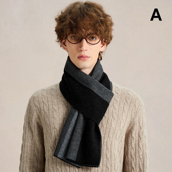 Formal Men Scarf Styles, Men's Winter Soft Wool Scarves, Men's Winter Scarf, Business Wool Scarf for Gentleman, Casual Scarf for Men, Men's Wool Scarf Winter-Silvia Home Craft