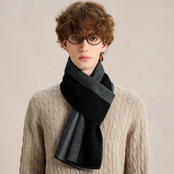 Formal Men Scarf Styles, Men's Winter Soft Wool Scarves, Men's Winter Scarf, Business Wool Scarf for Gentleman, Casual Scarf for Men, Men's Wool Scarf Winter-Silvia Home Craft