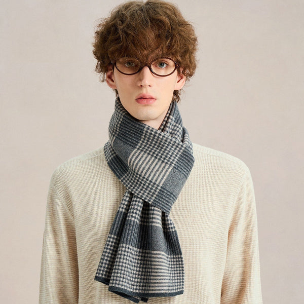 Business Formal Men Scarf Styles, Soft Wool Scarf for Men, Wool Scarf for Gentleman, Men's Winter Scarf, Casual Fashion Scarf for Men, Men's Wool Scarf Winter-Silvia Home Craft