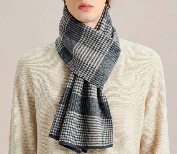 Business Formal Men Scarf Styles, Soft Wool Scarf for Men, Wool Scarf for Gentleman, Men's Winter Scarf, Casual Fashion Scarf for Men, Men's Wool Scarf Winter-Silvia Home Craft
