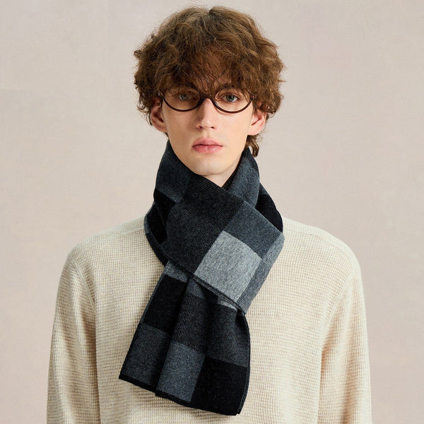 Soft Wool Scarf for Men, Wool Scarf for Gentleman, Men's Winter Scarf, Business Formal Men Scarf Styles, Casual Fashion Scarf for Men, Men's Wool Scarf Winter-Silvia Home Craft