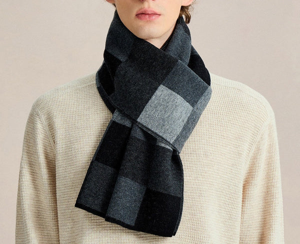 Soft Wool Scarf for Men, Wool Scarf for Gentleman, Men's Winter Scarf, Business Formal Men Scarf Styles, Casual Fashion Scarf for Men, Men's Wool Scarf Winter-Silvia Home Craft