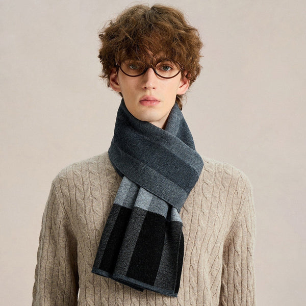 Soft Wool Scarf for Men, Men's Winter Scarf, Business Formal Men Scarf Styles, Wool Scarf for Gentleman, Casual Fashion Scarf for Men, Men's Wool Scarf Winter-Silvia Home Craft