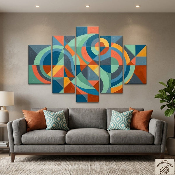 Dining Room Modern Canvas Artwork, Original Abstract Paintings, Extra Large Abstract Wall Art Paintings-Silvia Home Craft